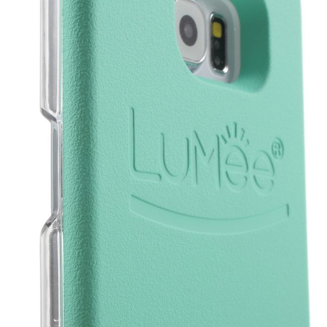 Lumee - Hülle für Samsung Galaxy S6 - Case aus Plastik - mit Selfie LED Licht - grün