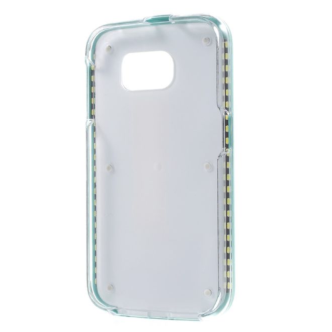 Lumee - Hülle für Samsung Galaxy S6 - Case aus Plastik - mit Selfie LED Licht - grün