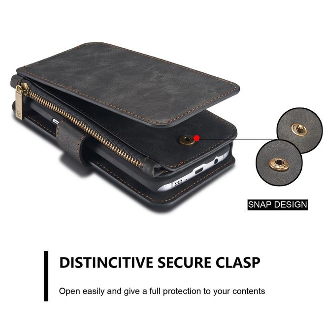 Caseme - Hülle für Samsung Galaxy S7 Edge - Case aus Leder/Plastik - multifunktional - schwarz