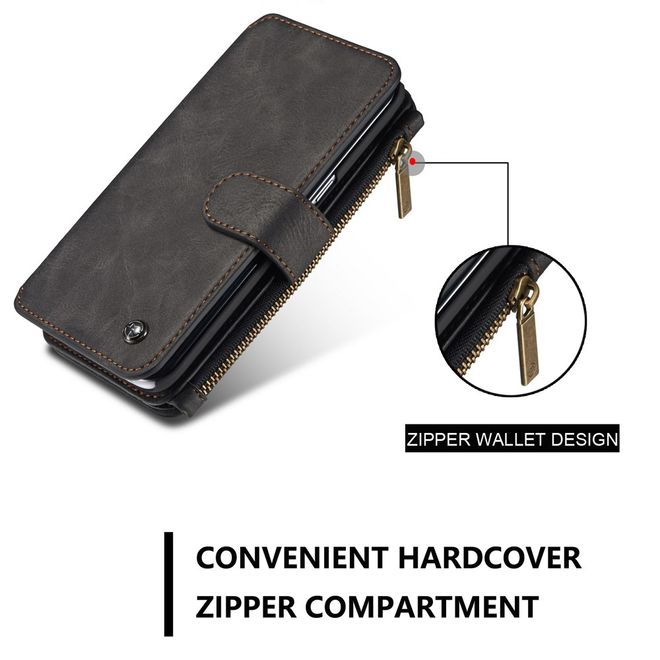 Caseme - Hülle für Samsung Galaxy S7 Edge - Case aus Leder/Plastik - multifunktional - schwarz