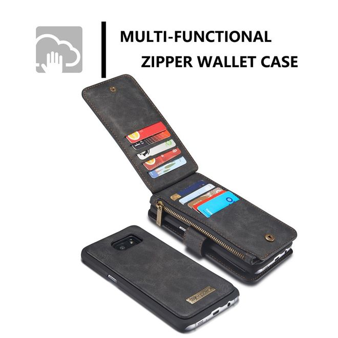 Caseme - Hülle für Samsung Galaxy S7 Edge - Case aus Leder/Plastik - multifunktional - schwarz
