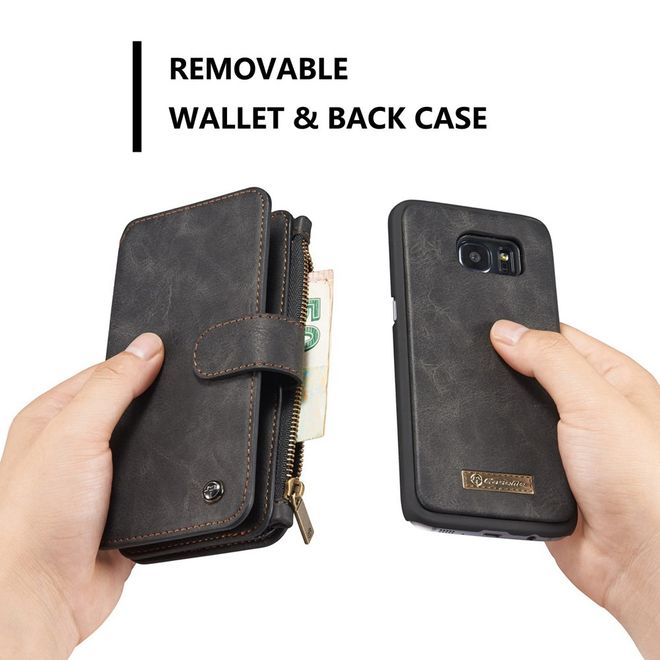 Caseme - Hülle für Samsung Galaxy S7 Edge - Case aus Leder/Plastik - multifunktional - schwarz