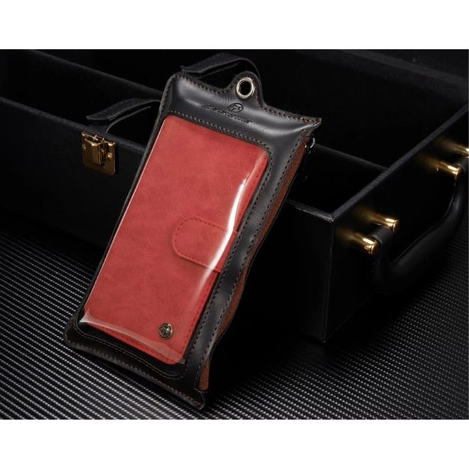 Caseme - Hülle für Samsung Galaxy S7 Edge - Case aus Leder/Plastik - multifunktional - rot