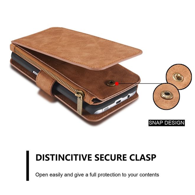Caseme - Hülle für Samsung Galaxy S7 Edge - Case aus Leder/Plastik - multifunktional - braun