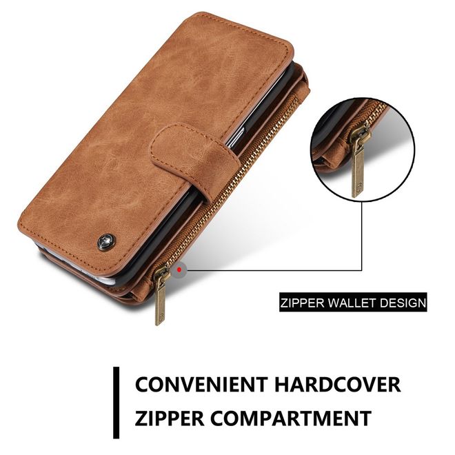 Caseme - Hülle für Samsung Galaxy S7 Edge - Case aus Leder/Plastik - multifunktional - braun