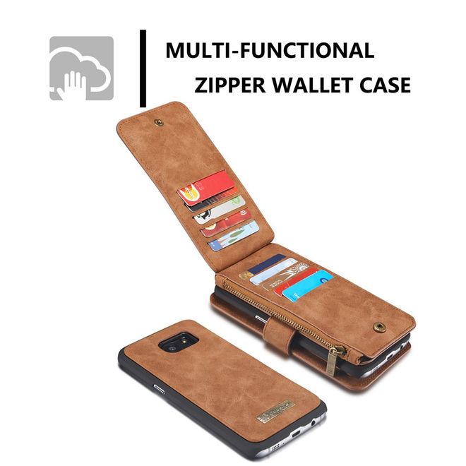 Caseme - Hülle für Samsung Galaxy S7 Edge - Case aus Leder/Plastik - multifunktional - braun