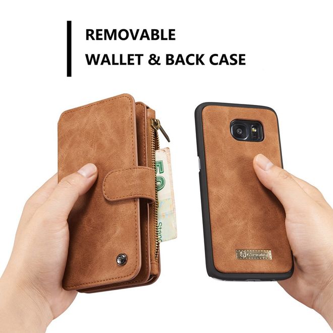 Caseme - Hülle für Samsung Galaxy S7 Edge - Case aus Leder/Plastik - multifunktional - braun