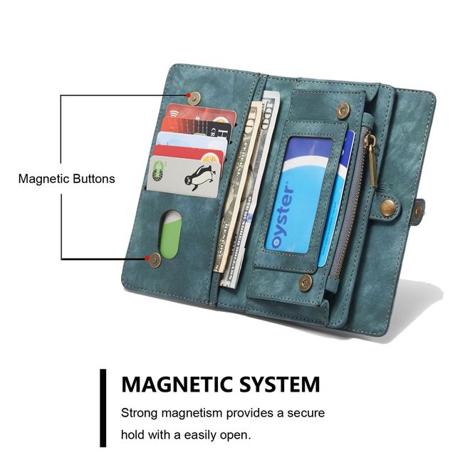 Caseme - Samsung Galaxy S7 Edge Hülle - Case aus Leder/Plastik - Retrostyle - abnehmbares Plastik Cover - blau