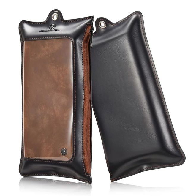 Caseme - Samsung Galaxy S7 Edge Hülle - Case aus Leder/Plastik - Retrostyle - abnehmbares Plastik Cover - braun