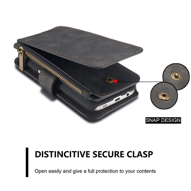 Caseme - Hülle für Samsung Galaxy S7 - Case aus Leder/Plastik - multifunktional - schwarz