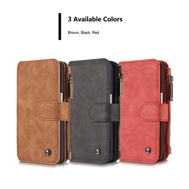 Caseme - Hülle für Samsung Galaxy S7 - Case aus Leder/Plastik - multifunktional - schwarz