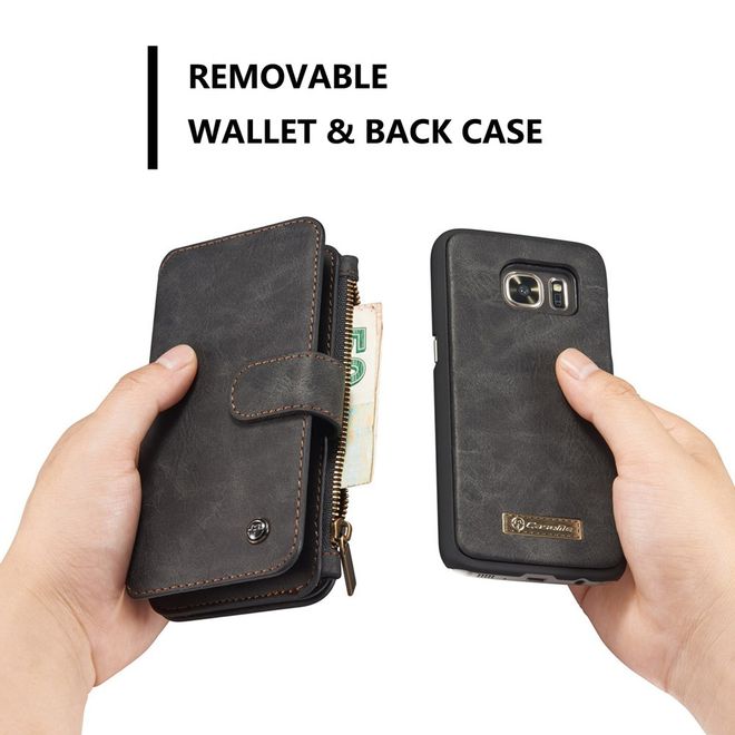 Caseme - Hülle für Samsung Galaxy S7 - Case aus Leder/Plastik - multifunktional - schwarz