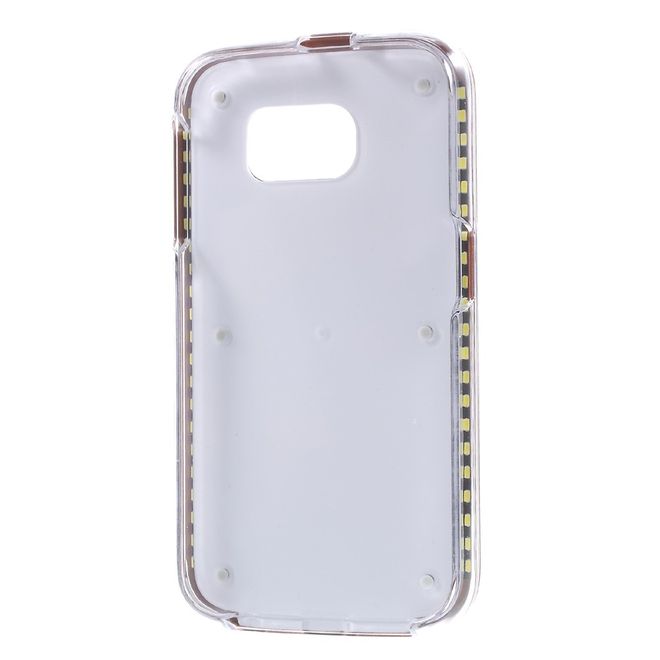 Lumee - Hülle für Samsung Galaxy S7 - Case aus Plastik - mit Selfie LED Licht - rosegold