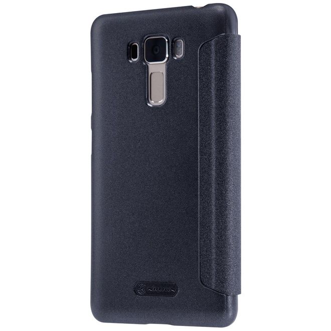Nillkin - Hülle für Asus Zenfone 3 Laser (ZC551KL) - Case aus Leder - mit rundem Fenster - Sparkle Series - schwarz