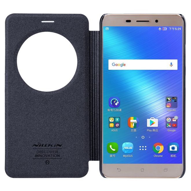 Nillkin - Hülle für Asus Zenfone 3 Laser (ZC551KL) - Case aus Leder - mit rundem Fenster - Sparkle Series - schwarz