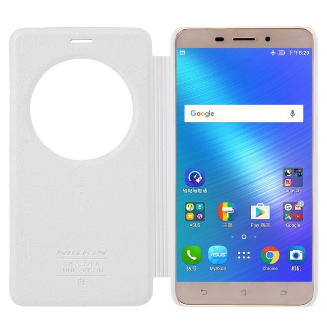 Nillkin - Hülle für Asus Zenfone 3 Laser (ZC551KL) - Case aus Leder - mit rundem Fenster - Sparkle Series - weiss