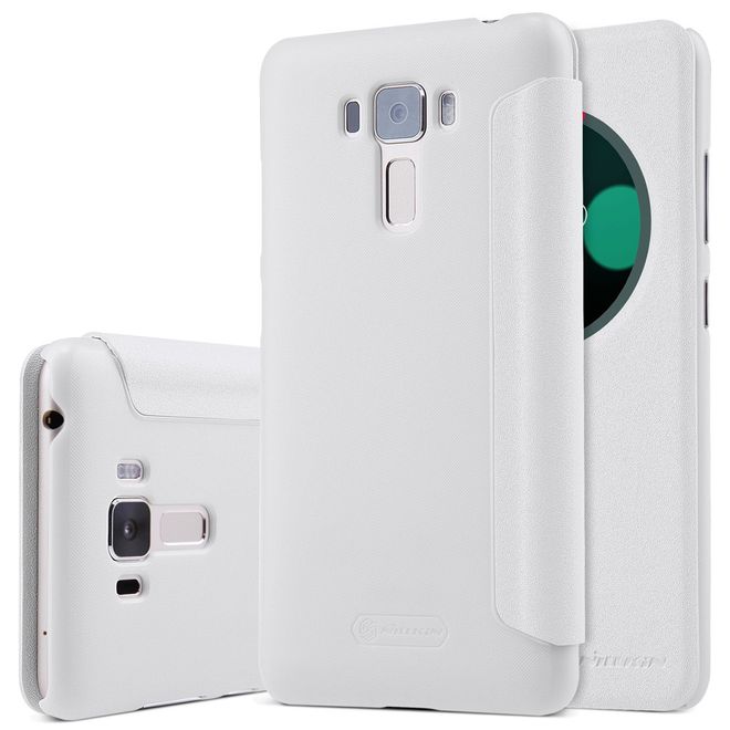 Nillkin - Hülle für Asus Zenfone 3 Laser (ZC551KL) - Case aus Leder - mit rundem Fenster - Sparkle Series - weiss