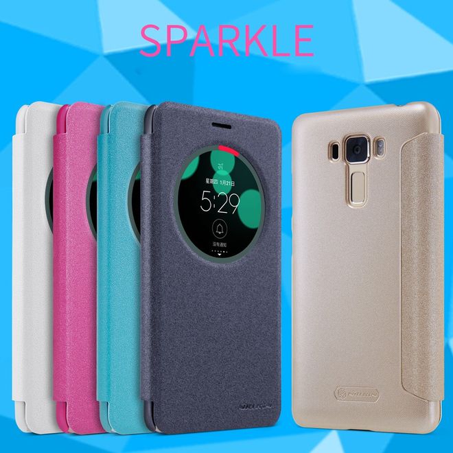Nillkin - Hülle für Asus Zenfone 3 Laser (ZC551KL) - Case aus Leder - mit rundem Fenster - Sparkle Series - weiss