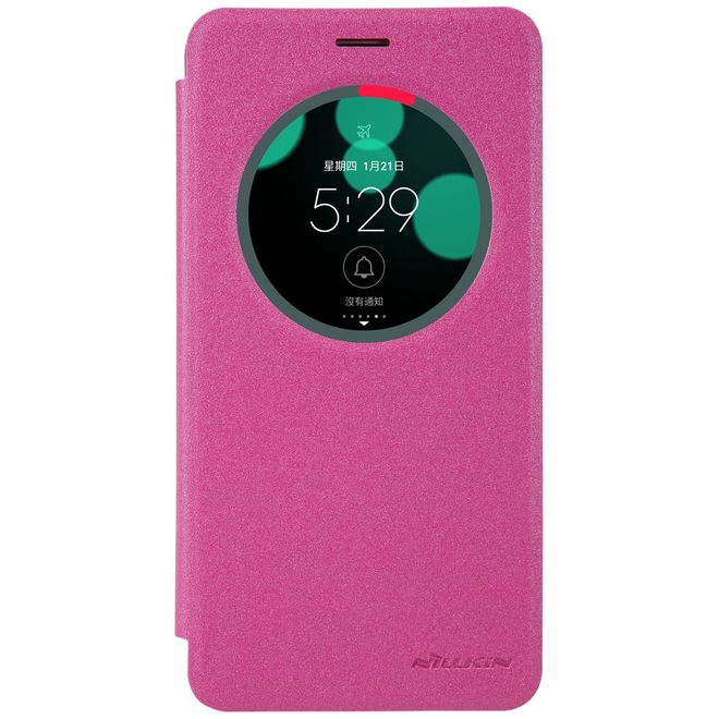 Nillkin - Hülle für Asus Zenfone 3 Laser (ZC551KL) - Case aus Leder - mit rundem Fenster - Sparkle Series - rosa