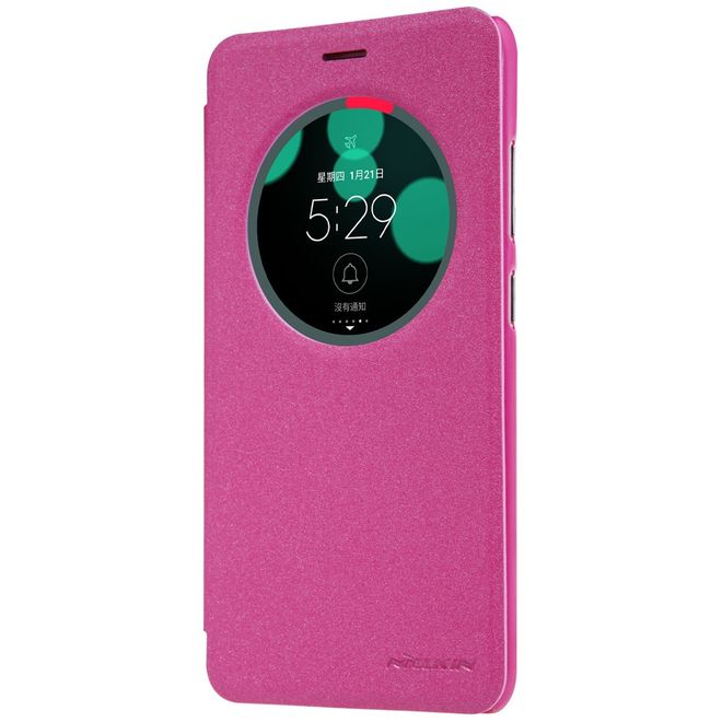 Nillkin - Hülle für Asus Zenfone 3 Laser (ZC551KL) - Case aus Leder - mit rundem Fenster - Sparkle Series - rosa