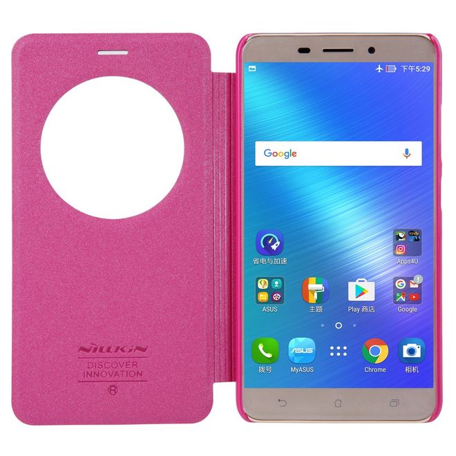 Nillkin - Hülle für Asus Zenfone 3 Laser (ZC551KL) - Case aus Leder - mit rundem Fenster - Sparkle Series - rosa