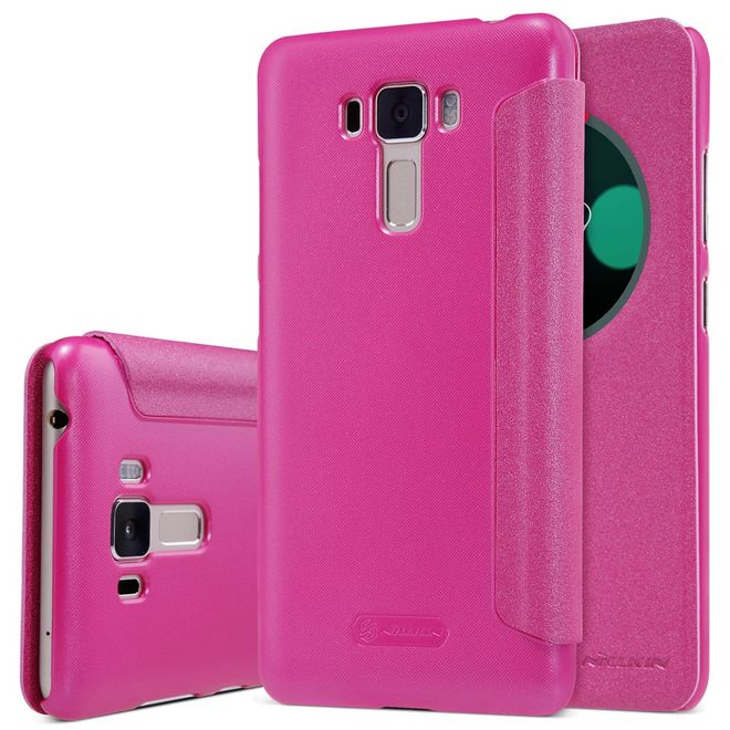 Nillkin - Hülle für Asus Zenfone 3 Laser (ZC551KL) - Case aus Leder - mit rundem Fenster - Sparkle Series - rosa