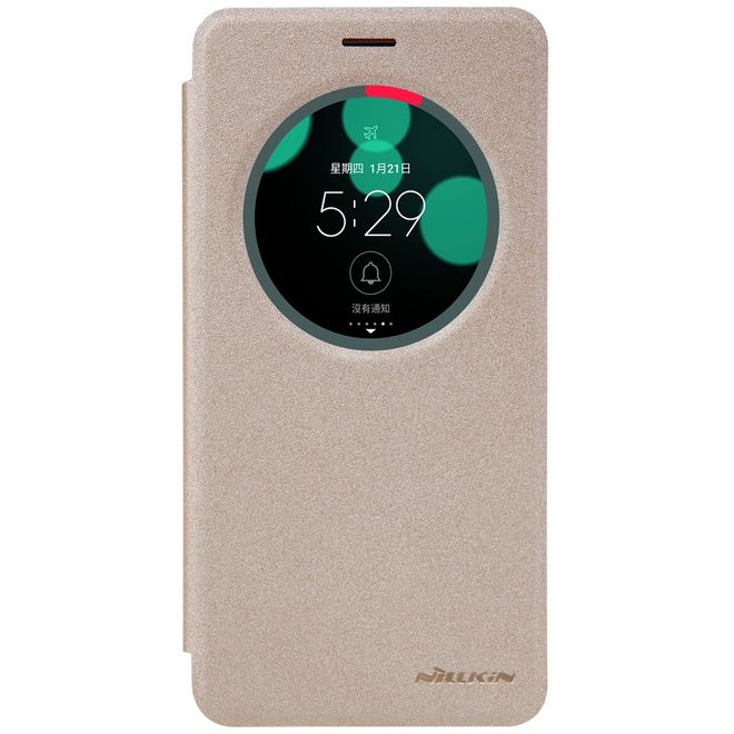 Nillkin - Hülle für Asus Zenfone 3 Laser (ZC551KL) - Case aus Leder - mit rundem Fenster - Sparkle Series - gold