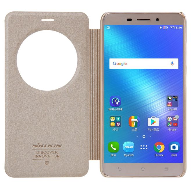 Nillkin - Hülle für Asus Zenfone 3 Laser (ZC551KL) - Case aus Leder - mit rundem Fenster - Sparkle Series - gold