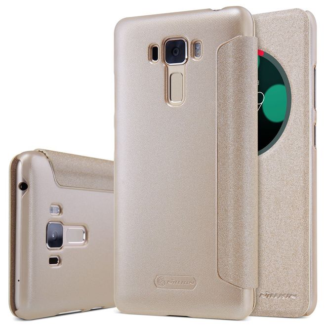 Nillkin - Hülle für Asus Zenfone 3 Laser (ZC551KL) - Case aus Leder - mit rundem Fenster - Sparkle Series - gold