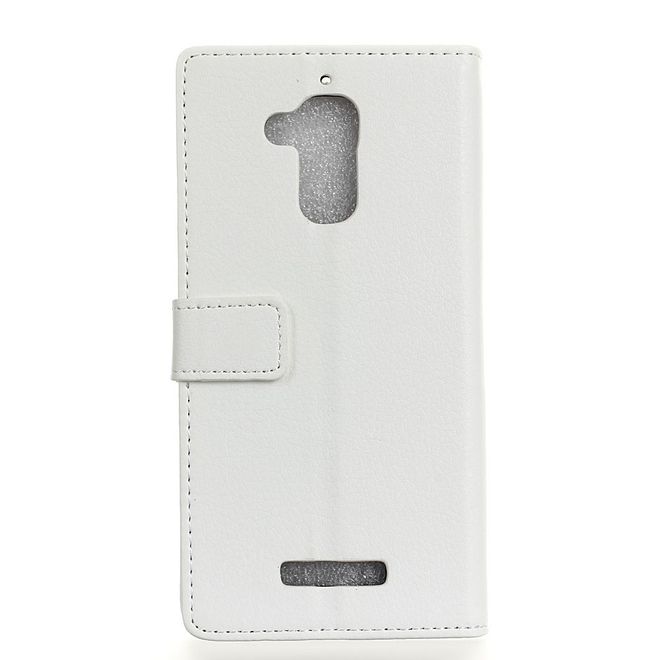 Hülle für Asus Zenfone 3 Max  - Case aus Leder - mit Litchitextur und Standfunktion - weiss