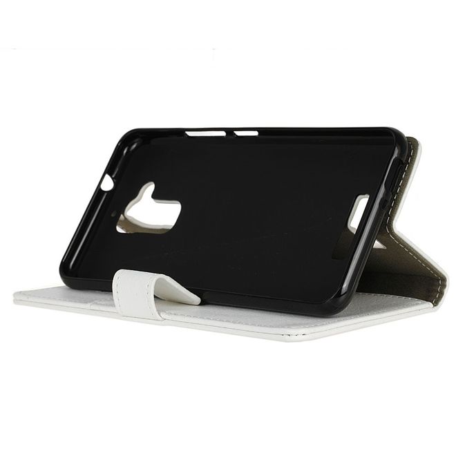 Hülle für Asus Zenfone 3 Max  - Case aus Leder - mit Litchitextur und Standfunktion - weiss