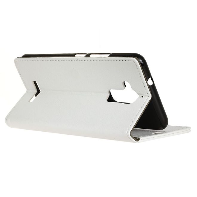 Hülle für Asus Zenfone 3 Max  - Case aus Leder - mit Litchitextur und Standfunktion - weiss