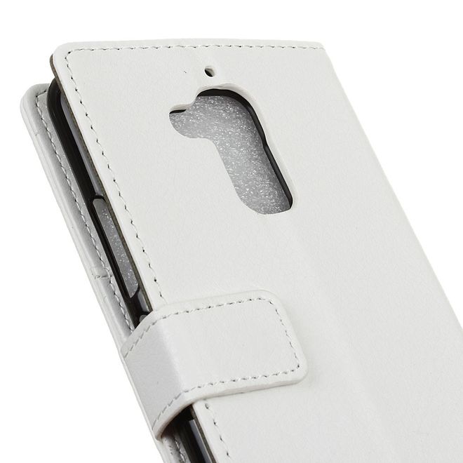 Hülle für Asus Zenfone 3 Max  - Case aus Leder - mit Litchitextur und Standfunktion - weiss