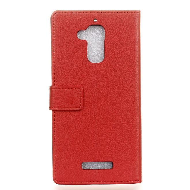 Hülle für Asus Zenfone 3 Max  - Case aus Leder - mit Litchitextur und Standfunktion - rot