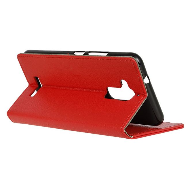 Hülle für Asus Zenfone 3 Max  - Case aus Leder - mit Litchitextur und Standfunktion - rot