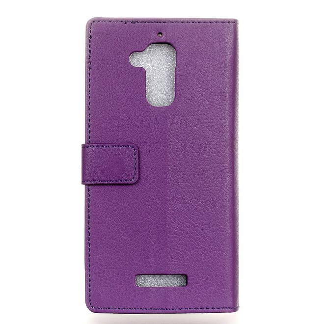 Hülle für Asus Zenfone 3 Max  - Case aus Leder - mit Litchitextur und Standfunktion - purpur