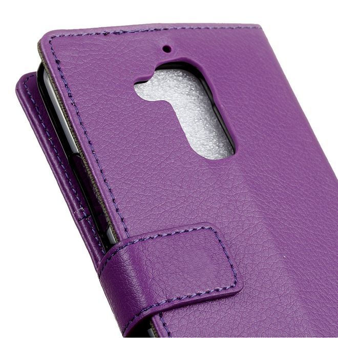 Hülle für Asus Zenfone 3 Max  - Case aus Leder - mit Litchitextur und Standfunktion - purpur