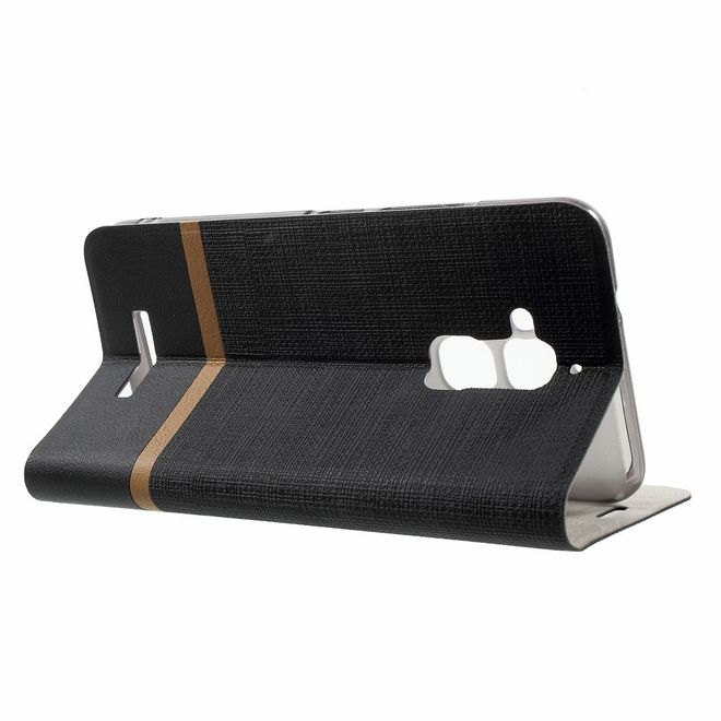 Asus Zenfone 3 Max  Handy Hülle - Cover aus Leder - mit Kreuzmuster - schwarz