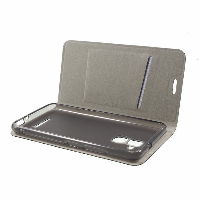 Asus Zenfone 3 Max  Handy Hülle - Cover aus Leder - mit Kreuzmuster - schwarz
