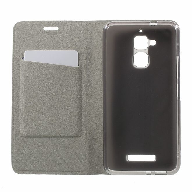 Asus Zenfone 3 Max  Handy Hülle - Cover aus Leder - mit Kreuzmuster - schwarz