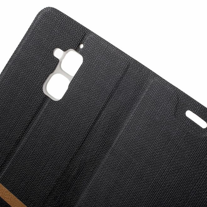 Asus Zenfone 3 Max  Handy Hülle - Cover aus Leder - mit Kreuzmuster - schwarz