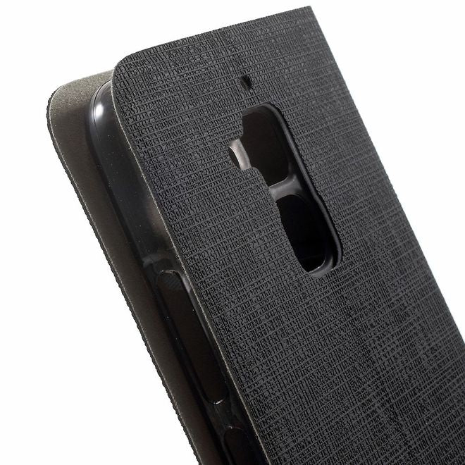 Asus Zenfone 3 Max  Handy Hülle - Cover aus Leder - mit Kreuzmuster - schwarz