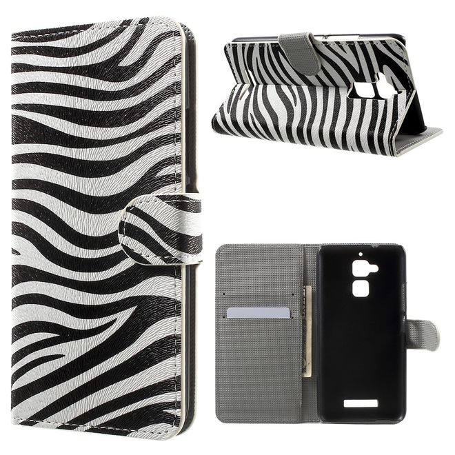Asus Zenfone 3 Max  Handy Case - Hülle aus Leder - Zebramuster