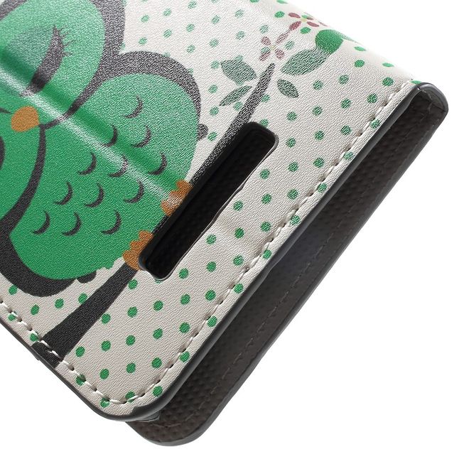 Asus Zenfone 3 Max  Handy Case - Hülle aus Leder - schlafende Eule