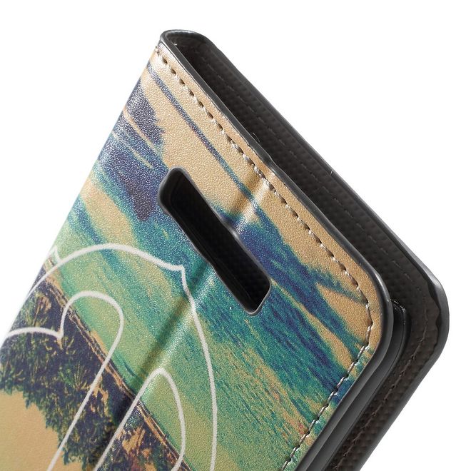 Asus Zenfone 3 Max  Handy Case - Hülle aus Leder - Strand und Anker