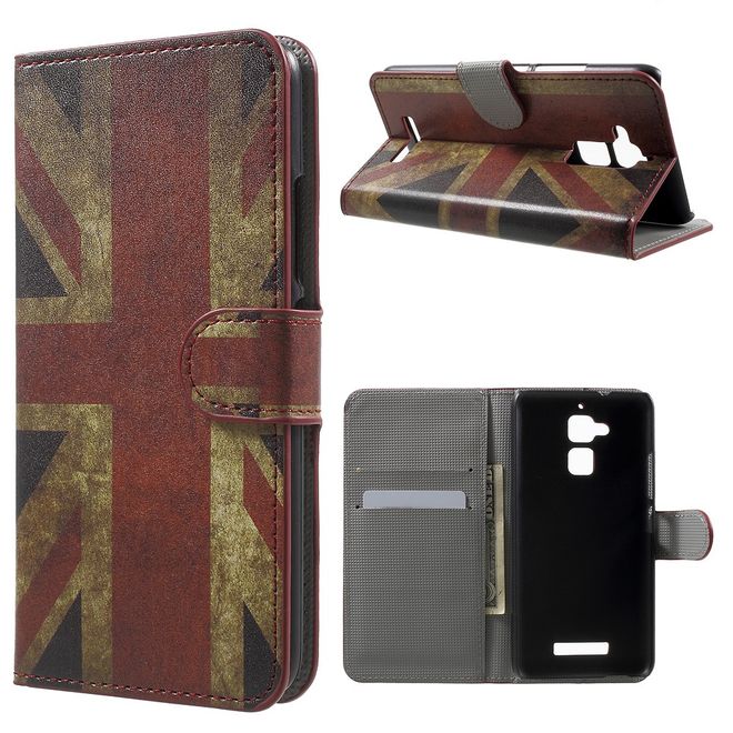 Asus Zenfone 3 Max  Handy Case - Hülle aus Leder - UK Flagge im Retrolook