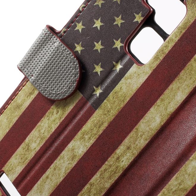 Asus Zenfone 3 Max  Handy Case - Hülle aus Leder - USA Flagge im Retrolook