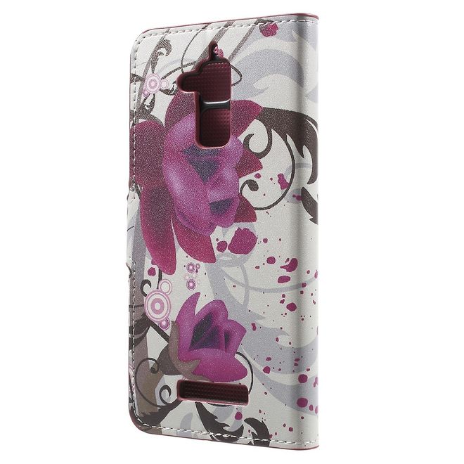 Asus Zenfone 3 Max  Handy Case - Hülle aus Leder - Lotus Blumen