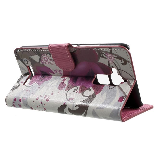Asus Zenfone 3 Max  Handy Case - Hülle aus Leder - Lotus Blumen