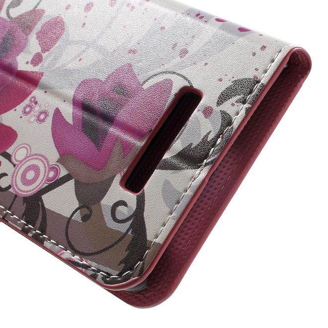 Asus Zenfone 3 Max  Handy Case - Hülle aus Leder - Lotus Blumen